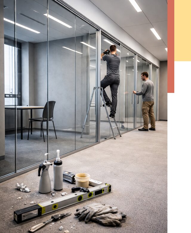 Стеклянные офисные перегородки в Ртищево от 8683 руб. — монтаж и установка | ОТДЕЛОЧНИК-Ртщ