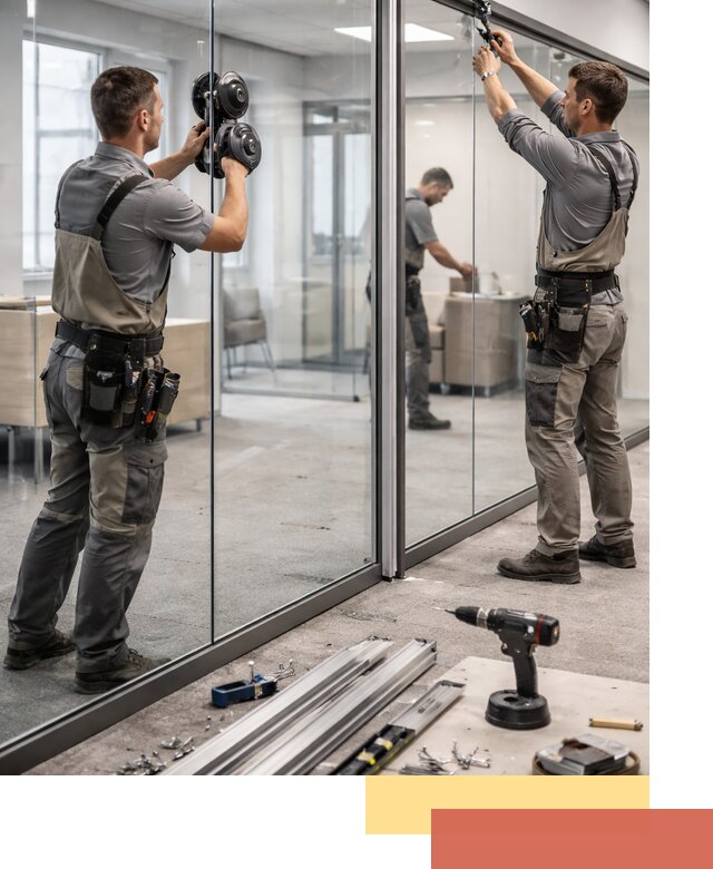 Стеклянные офисные перегородки под ключ в Ртищево