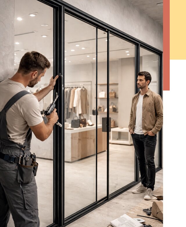 Стеклянные перегородки для магазинов в Ртищево от 8376 руб. под ключ | ОТДЕЛОЧНИК-Ртщ