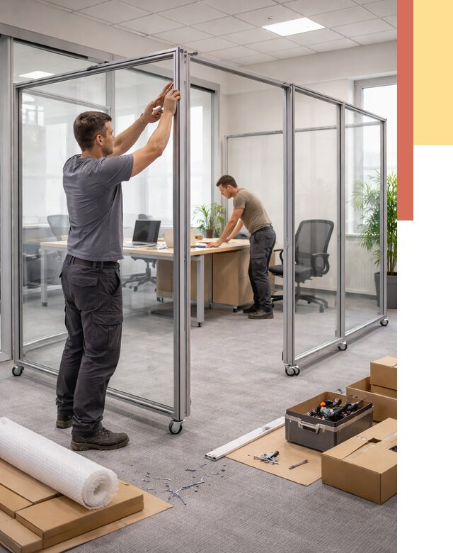 Мобильные офисные перегородки в Ртищево от 12769 руб. — установка под ключ | ОТДЕЛОЧНИК-Ртщ