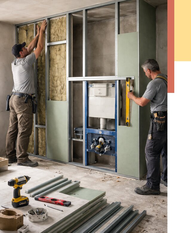 Установка сантехнических перегородок в Ртищево от 8683 руб. | ОТДЕЛОЧНИК-Ртщ