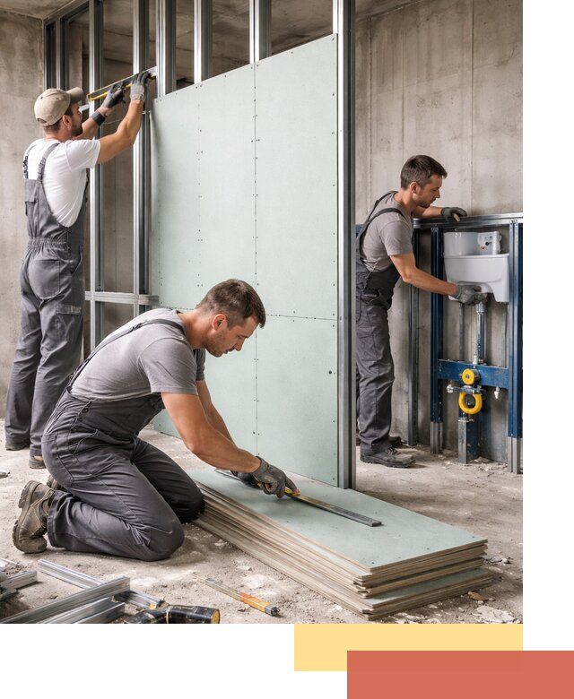 Монтаж и ремонт сантехнических перегородок в Ртищево