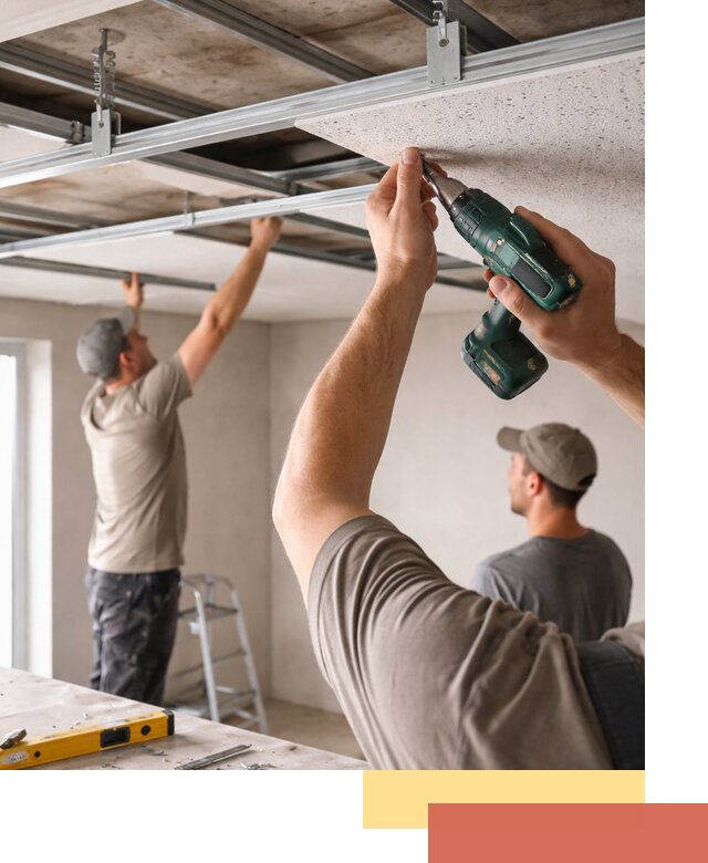 Монтаж акустического потолка в Ртищево под ключ