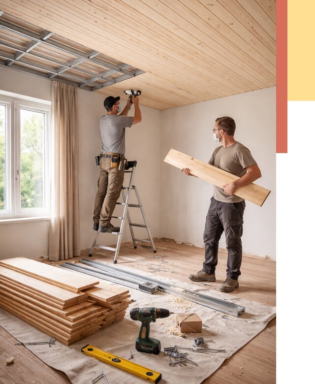 Монтаж потолка из вагонки в Ртищево от 6640 руб. | Быстро и недорого — ОТДЕЛОЧНИК-Ртщ