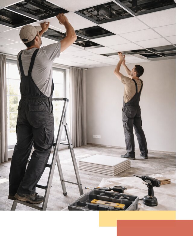 Замена плит подвесного потолка в Ртищево быстро и качественно