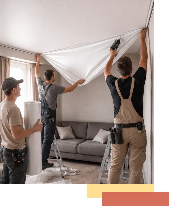 Монтаж сатинового натяжного потолка в Ртищево качественно и быстро