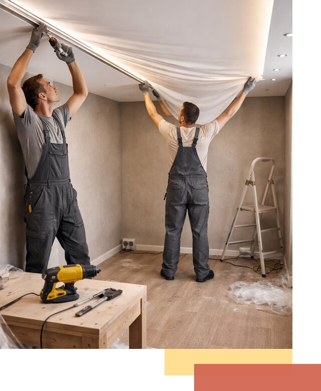 Монтаж натяжного потолка с подсветкой в Ртищево цена и сроки