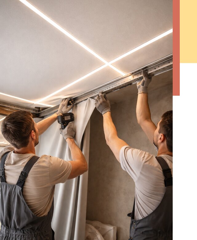 Монтаж натяжного потолка со световыми линиями в Ртищево от 1226 руб. | ОТДЕЛОЧНИК-Ртщ