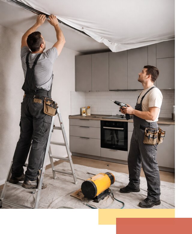 Монтаж натяжного потолка на кухне в Ртищево