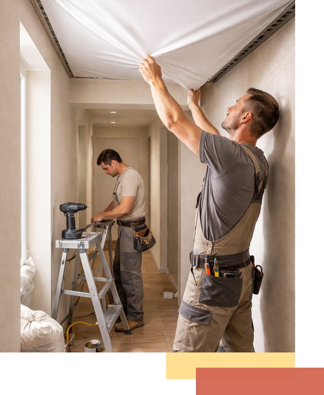 Монтаж натяжного потолка в прихожей в Ртищево