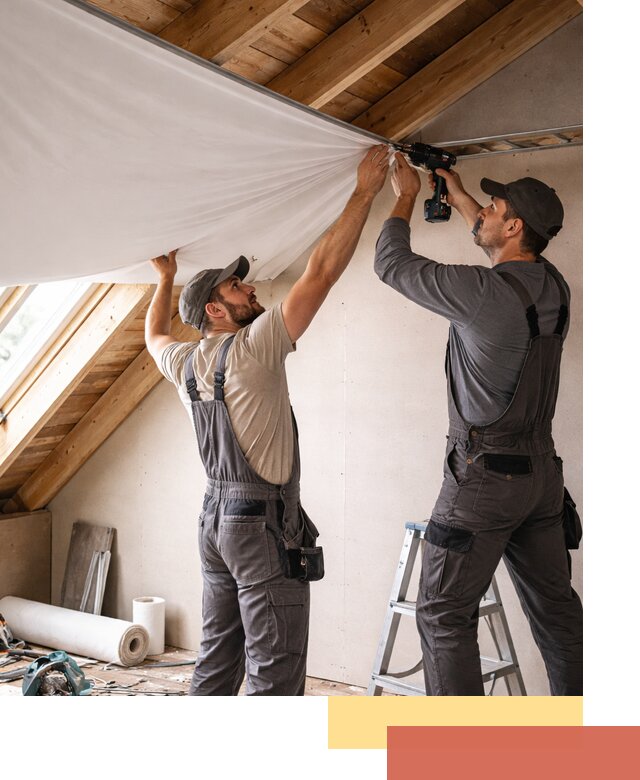 Монтаж натяжного потолка в мансарде в Ртищево