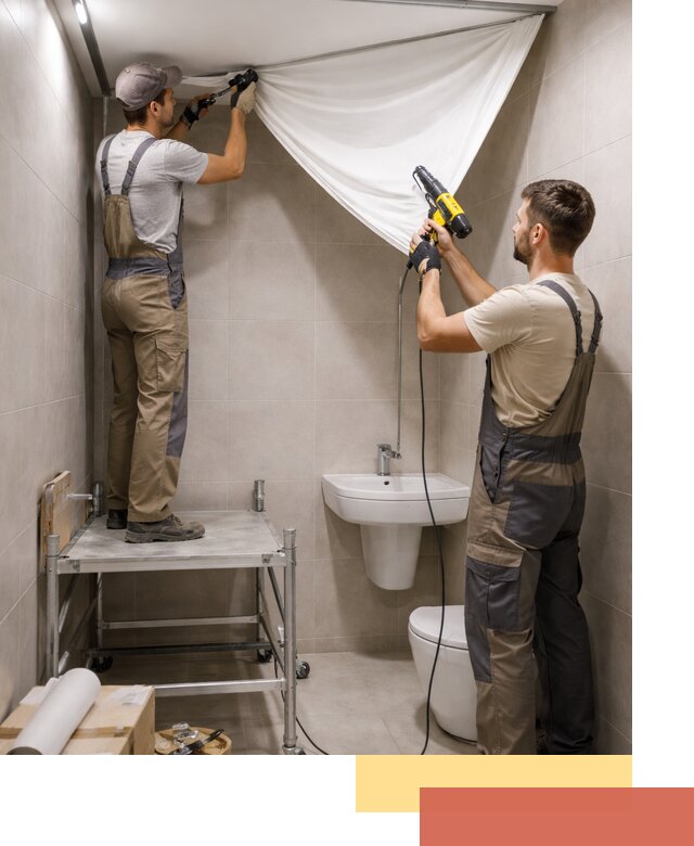 Монтаж натяжного потолка в санузле в Ртищево