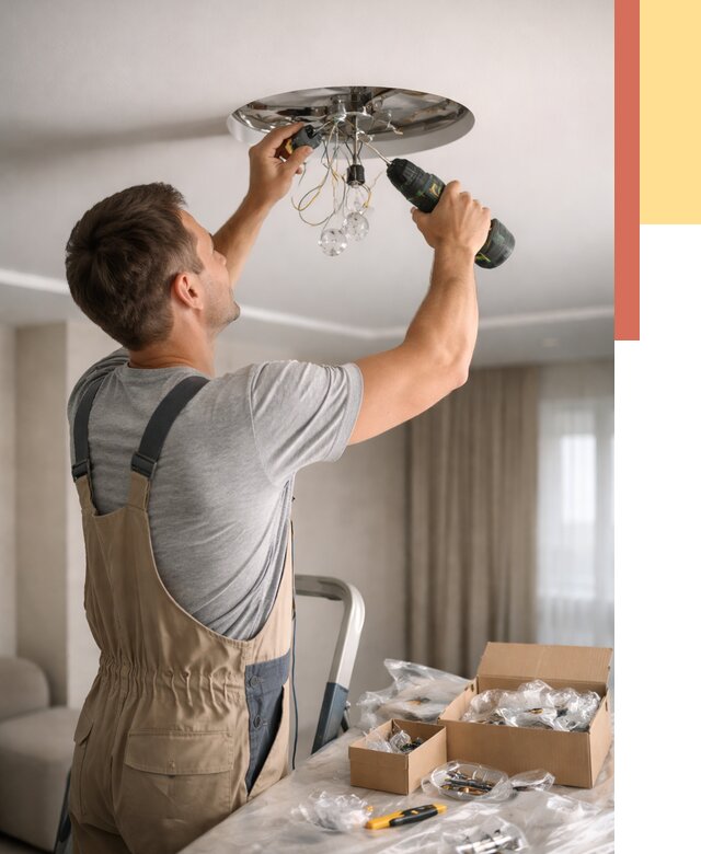 Установка люстры в натяжной потолок в Ртищево от 1226 руб. | Быстро и недорого — ОТДЕЛОЧНИК-Ртщ