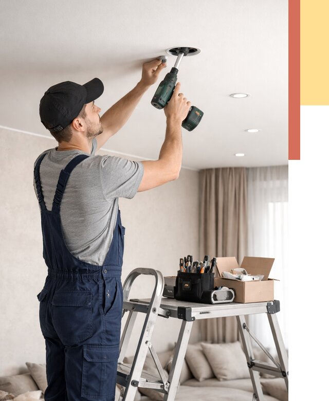 Установка и монтаж точечных светильников в натяжной потолок в Ртищево от 1839 руб. | ОТДЕЛОЧНИК-Ртщ