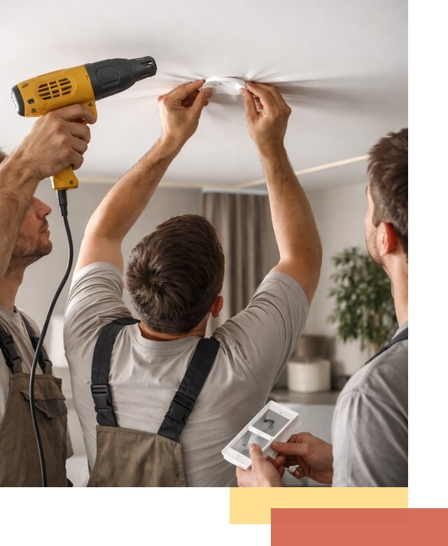 Ремонт прокола полотна натяжного потолка в Ртищево