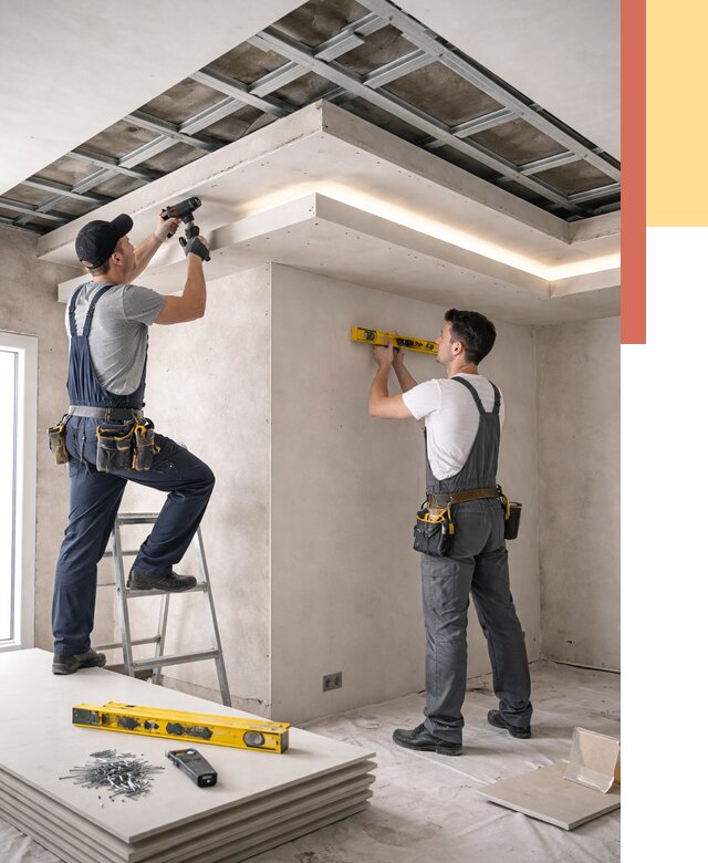 Двухуровневый потолок из гипсокартона в Ртищево от 1481 руб. под ключ | ОТДЕЛОЧНИК-Ртщ