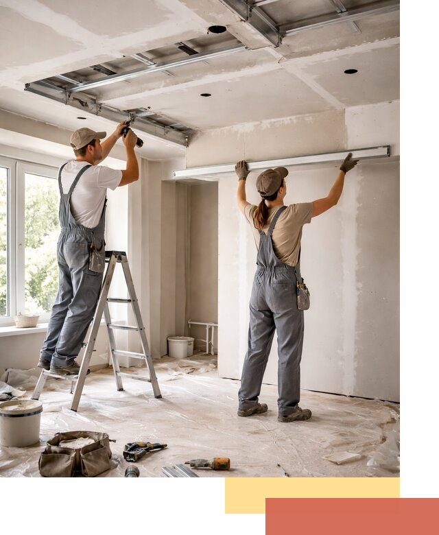 Монтаж многоуровневого потолка из гипсокартона в Ртищево