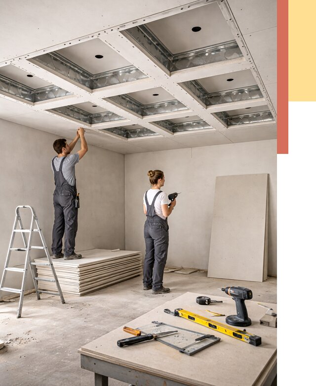 Кессонный потолок из гипсокартона в Ртищево от 1890 руб. — монтаж и под ключ | ОТДЕЛОЧНИК-Ртщ