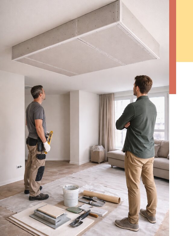 Короб на потолке из гипсокартона в Ртищево от 2247 руб. — монтаж и услуги под ключ | ОТДЕЛОЧНИК-Ртщ