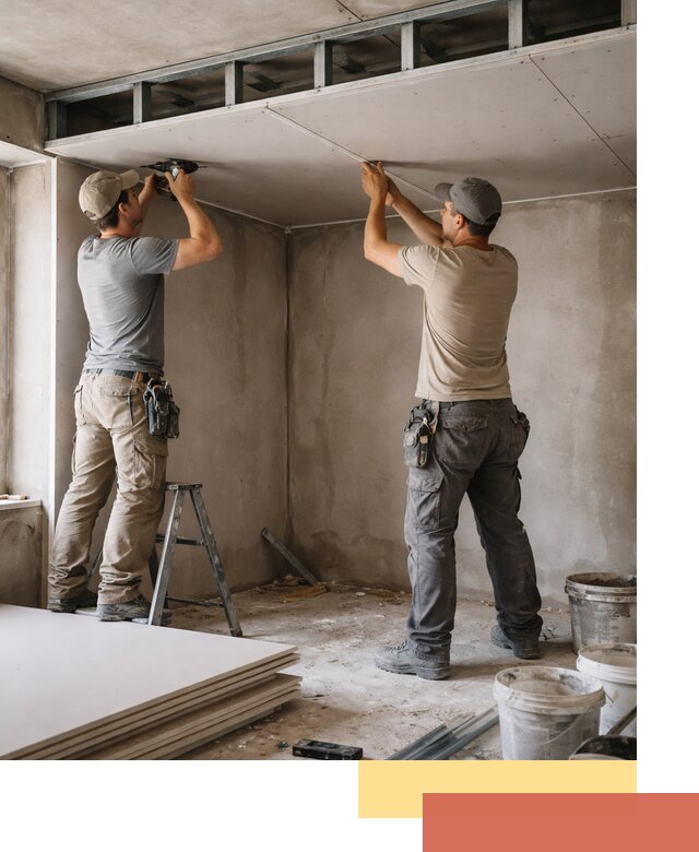 Короб из гипсокартона на потолке под ключ в Ртищево