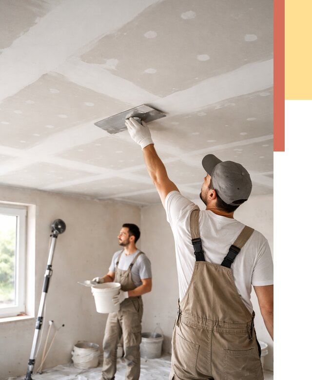 Шпаклевка потолка из гипсокартона в Ртищево от 3269 руб./м2 — услуги под ключ | ОТДЕЛОЧНИК-Ртщ
