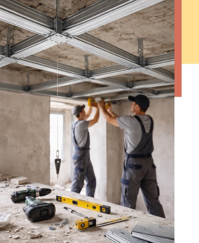 Монтаж каркаса потолка из профиля в Ртищево от 4597 руб. — услуги ОТДЕЛОЧНИК-Ртщ