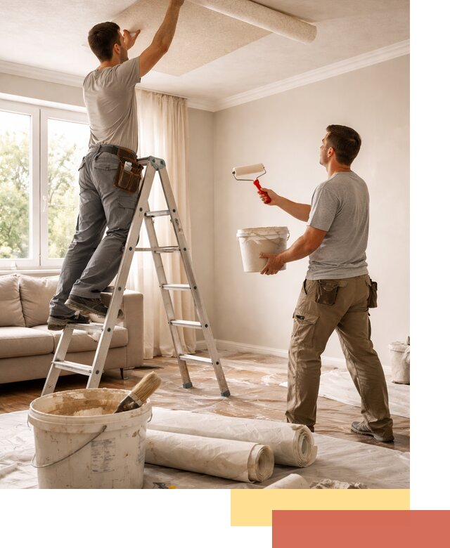 Поклейка обоев на потолок в Ртищево — качественно и быстро