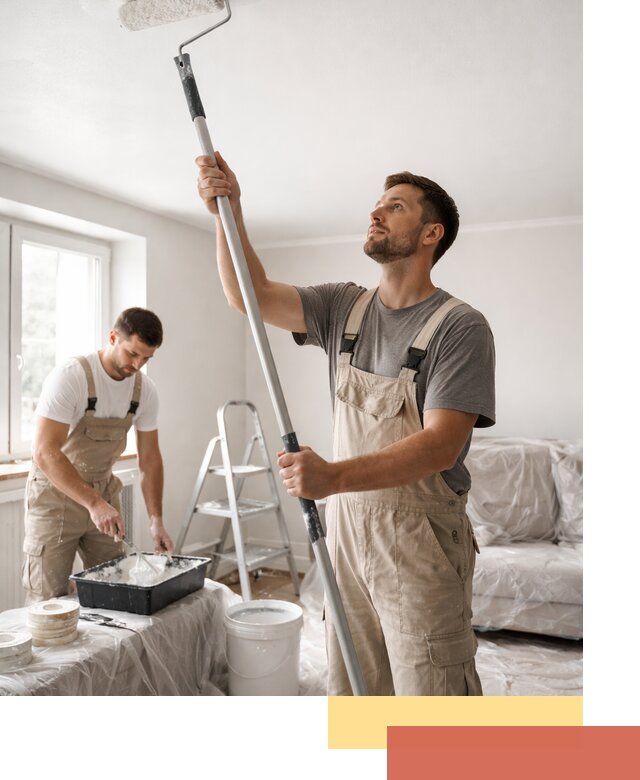 Покраска потолка водоэмульсионной краской в Ртищево