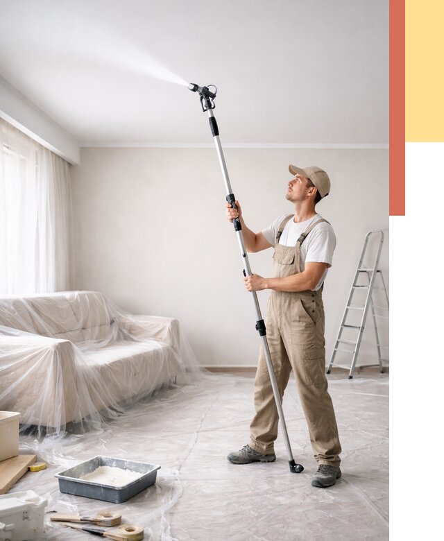 Покраска потолка краскопультом в Ртищево от 4597 руб. быстро и недорого | ОТДЕЛОЧНИК-Ртщ