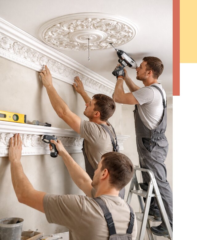 Монтаж лепнины на потолок в Ртищево от 3269 руб. быстро и недорого | ОТДЕЛОЧНИК-Ртщ