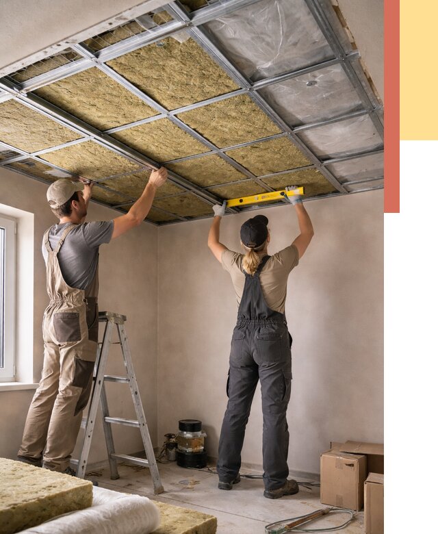 Шумоизоляция потолка в Ртищево от 1277 руб. под ключ — услуги ОТДЕЛОЧНИК-Ртщ